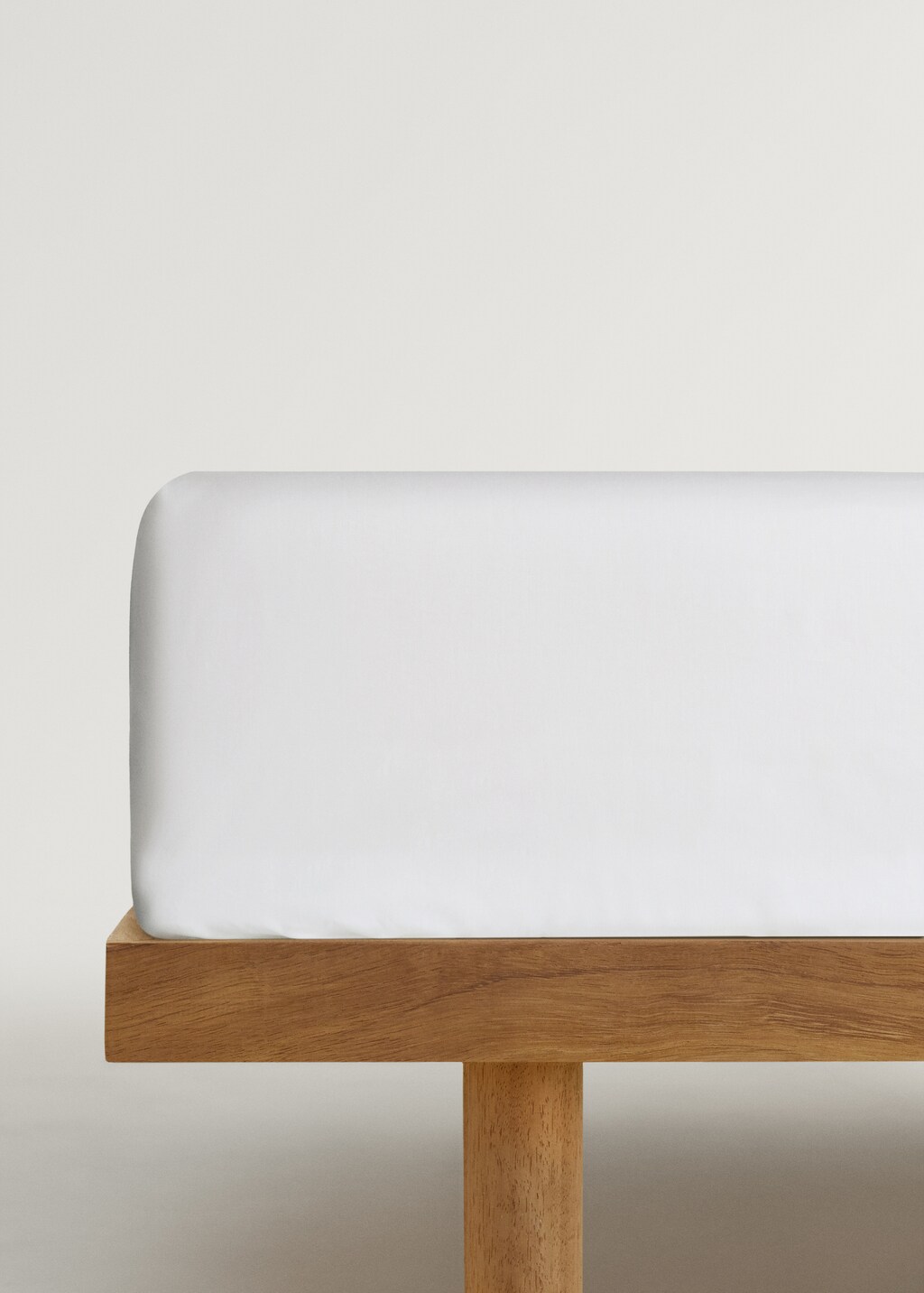600-thread washed cotton fitted sheet for 150/160 cm bed