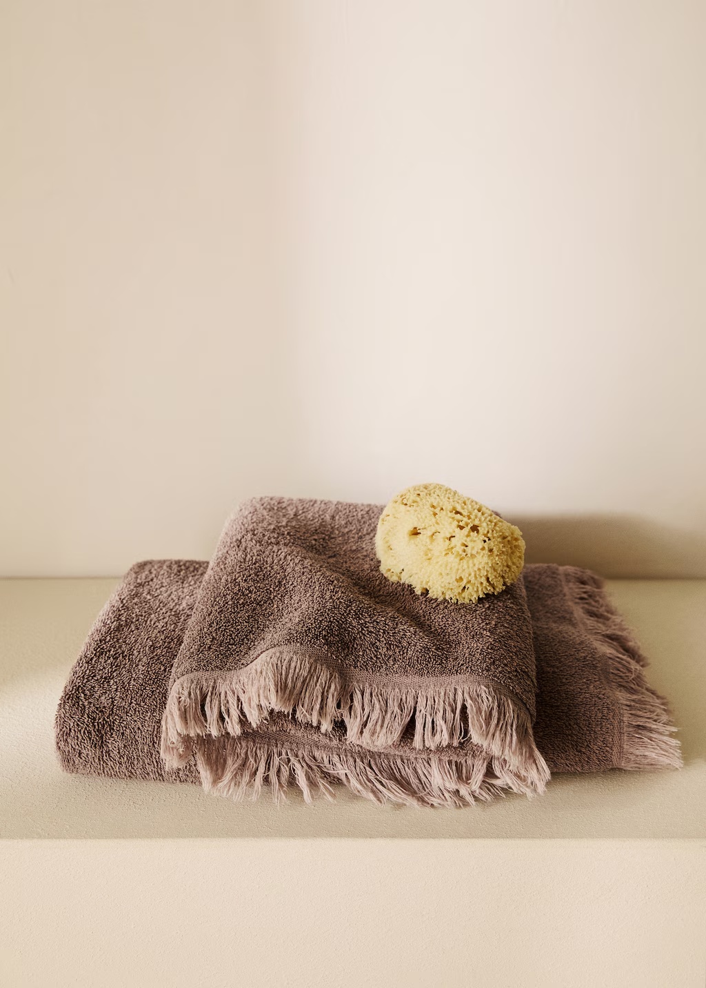 Organic cotton children's washbasin towel with fringes