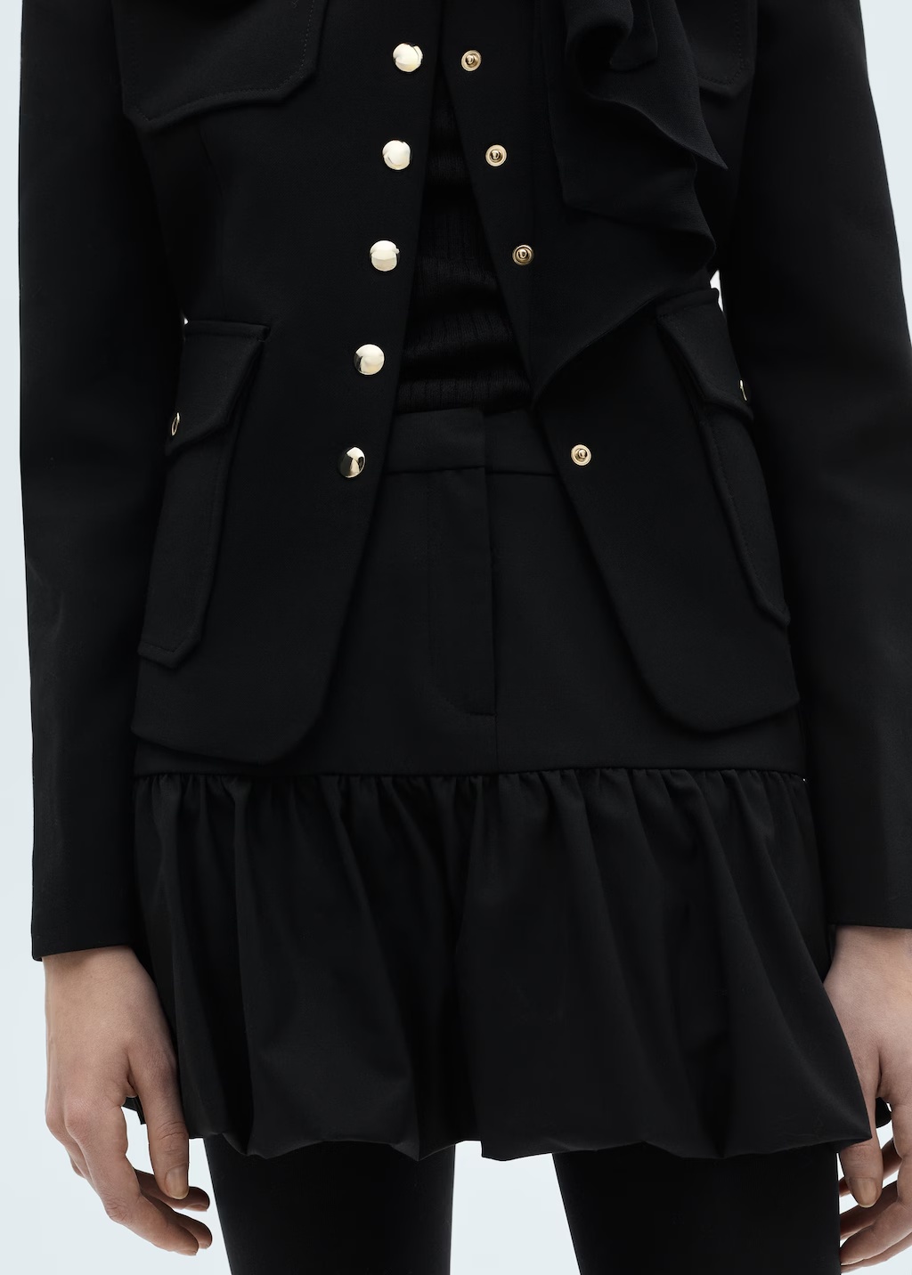 Balloon ruffled mini-skirt