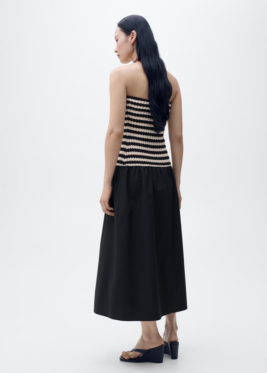 Combined striped strapless dress 4 Combined striped strapless dress