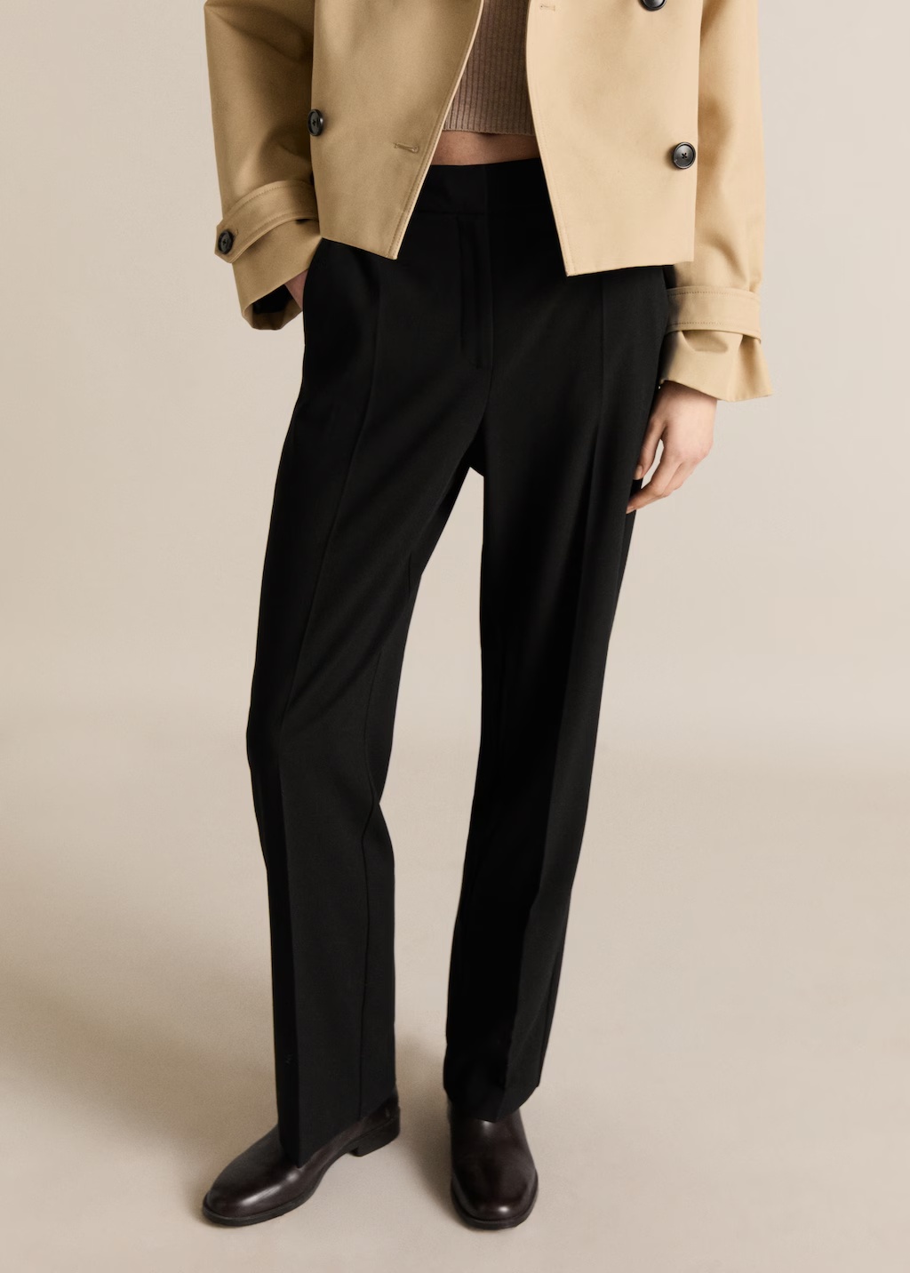 Straight mid-rise pants