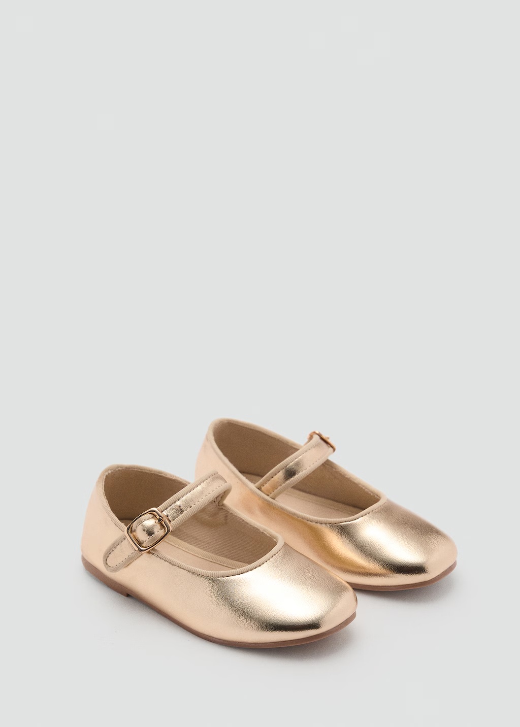 Ballet flats with metallic strap