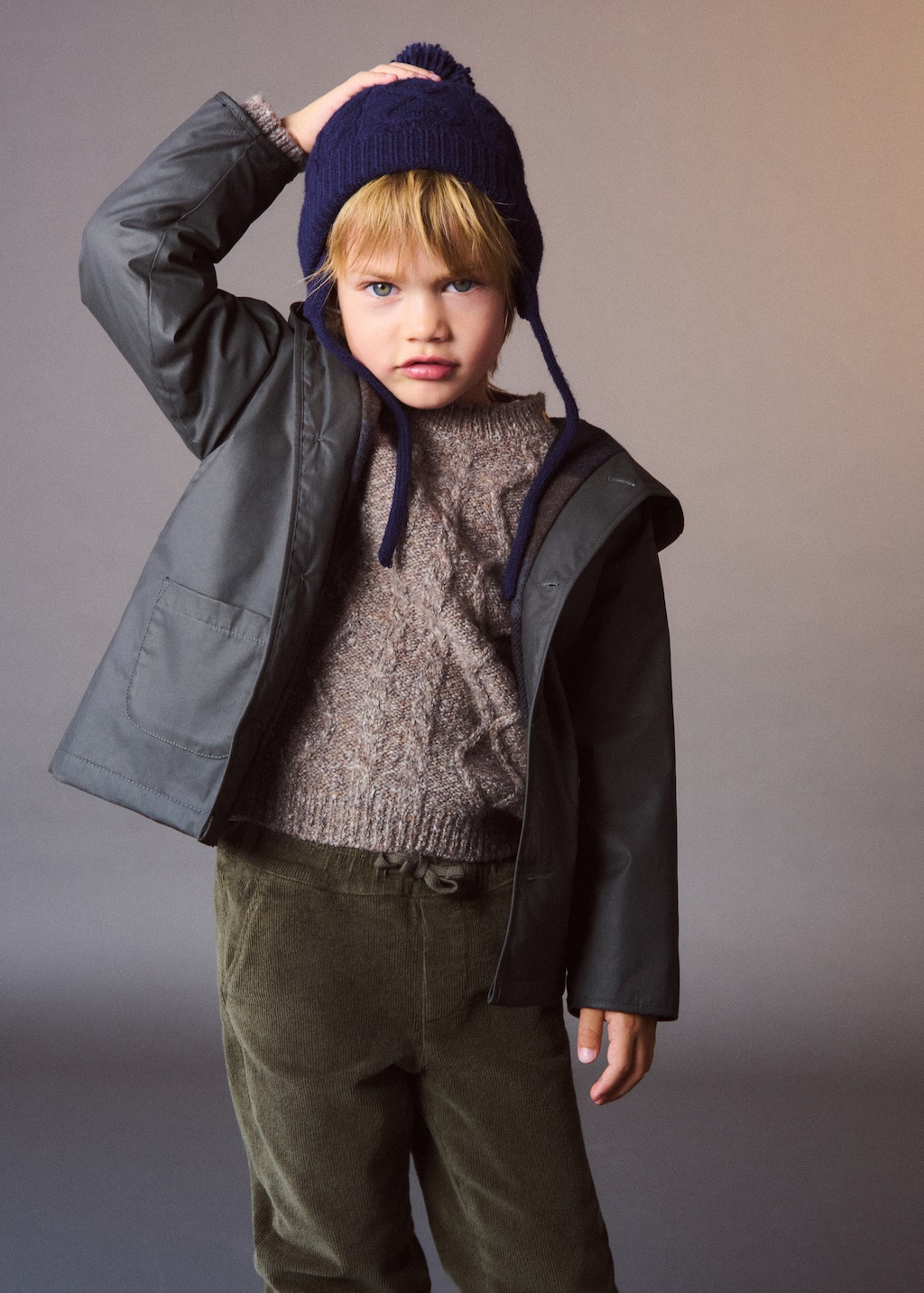 Inner jacket cotton-blend coat
