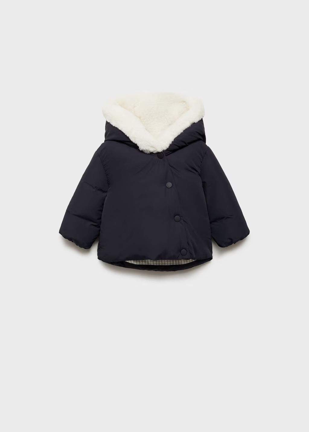 Anorak with shearling-effect hood