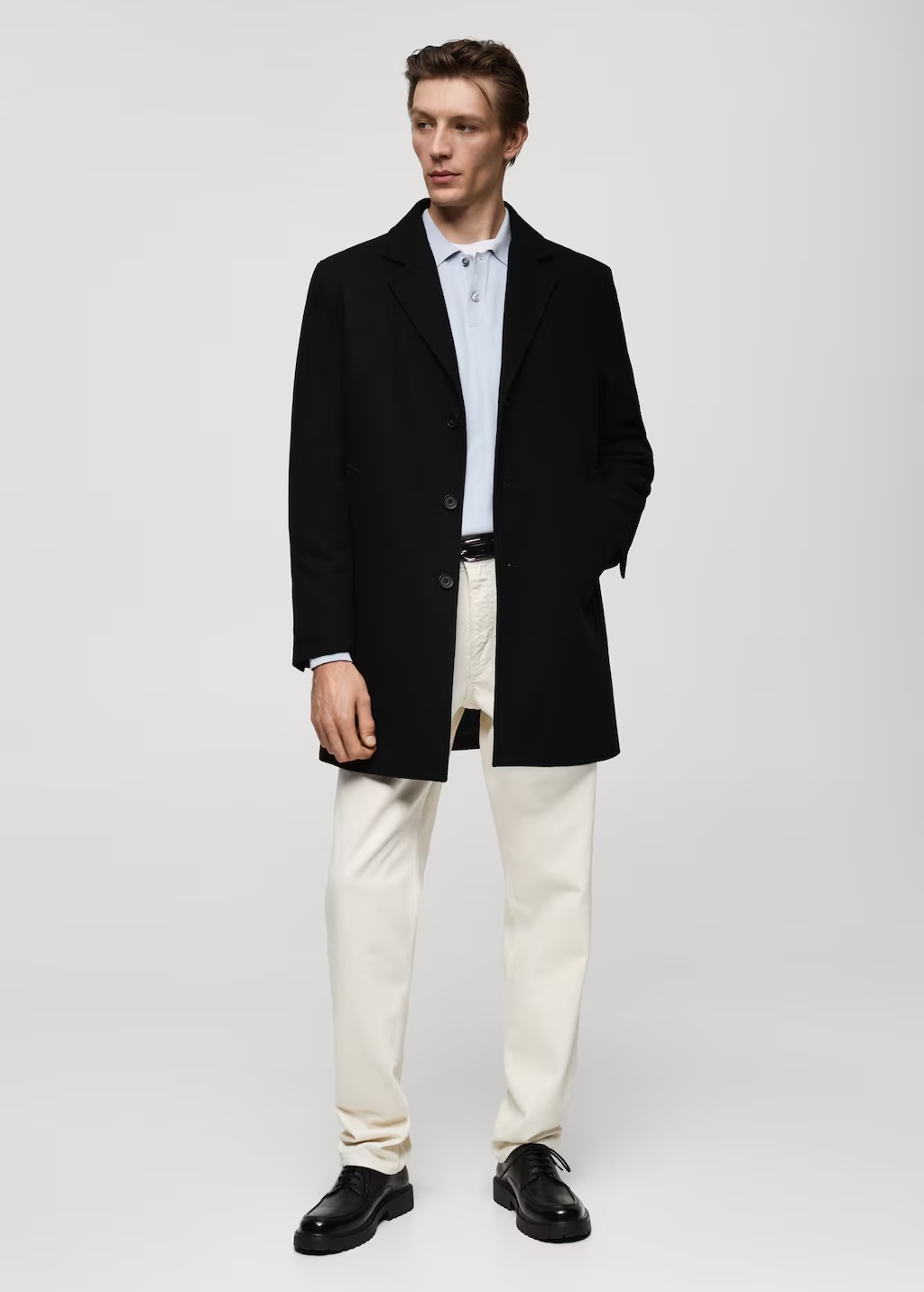 Regular fit quilted wool coat 3 Regular fit quilted wool coat