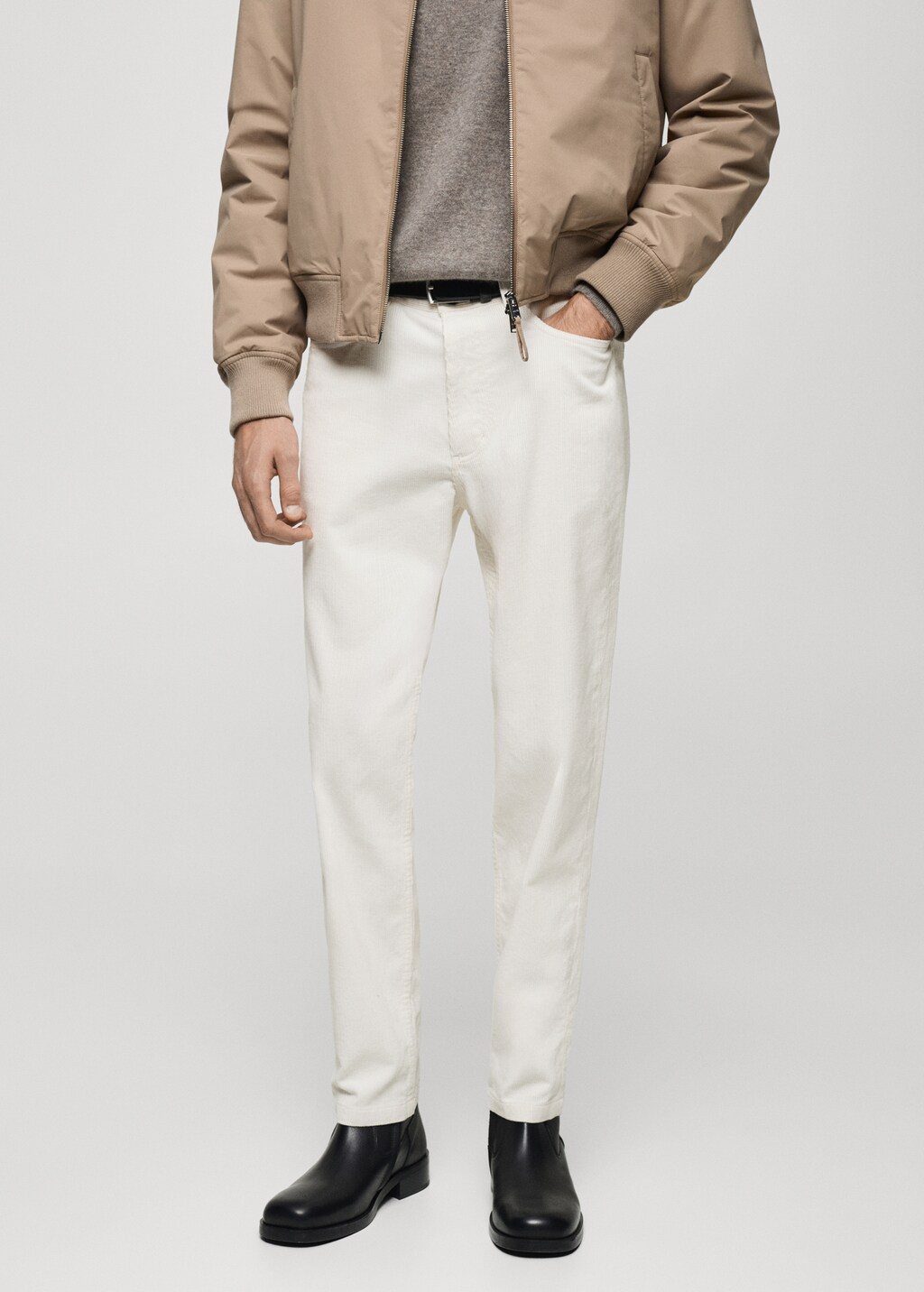 Corduroy regular-fit pants