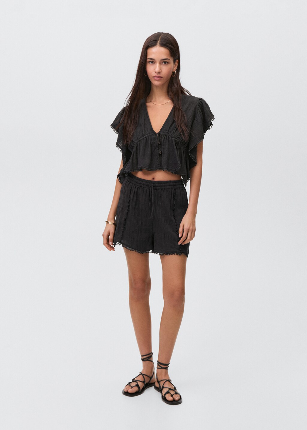 Ruffled crop blouse 3 Ruffled crop blouse