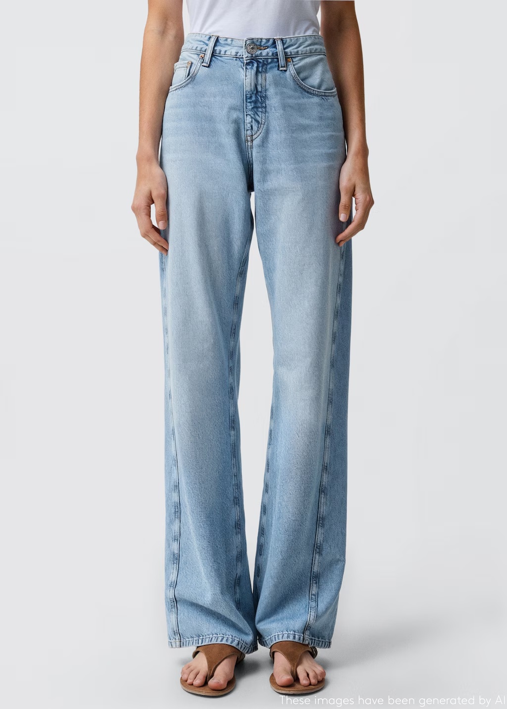 Low-waist wide leg jeans