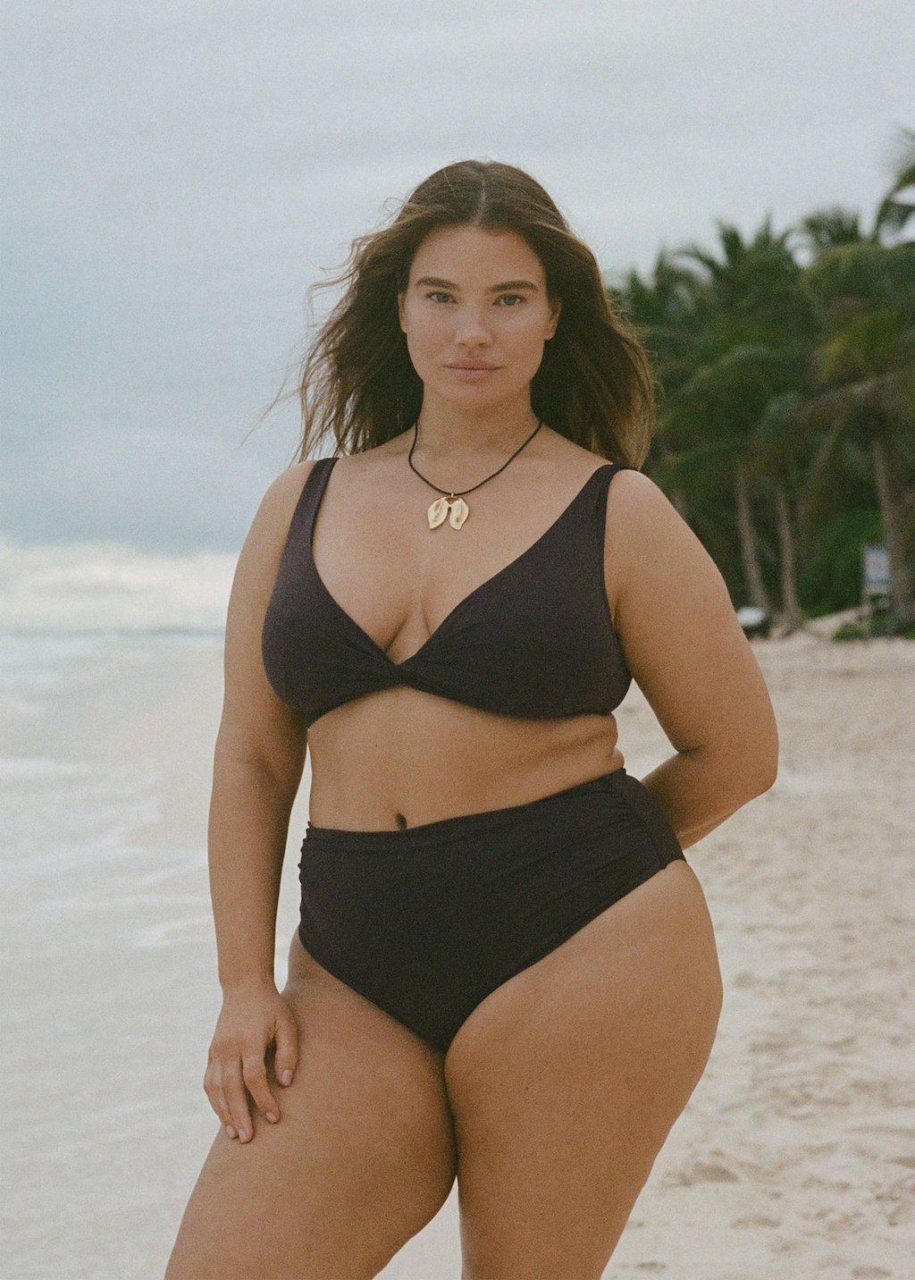Draped bikini top