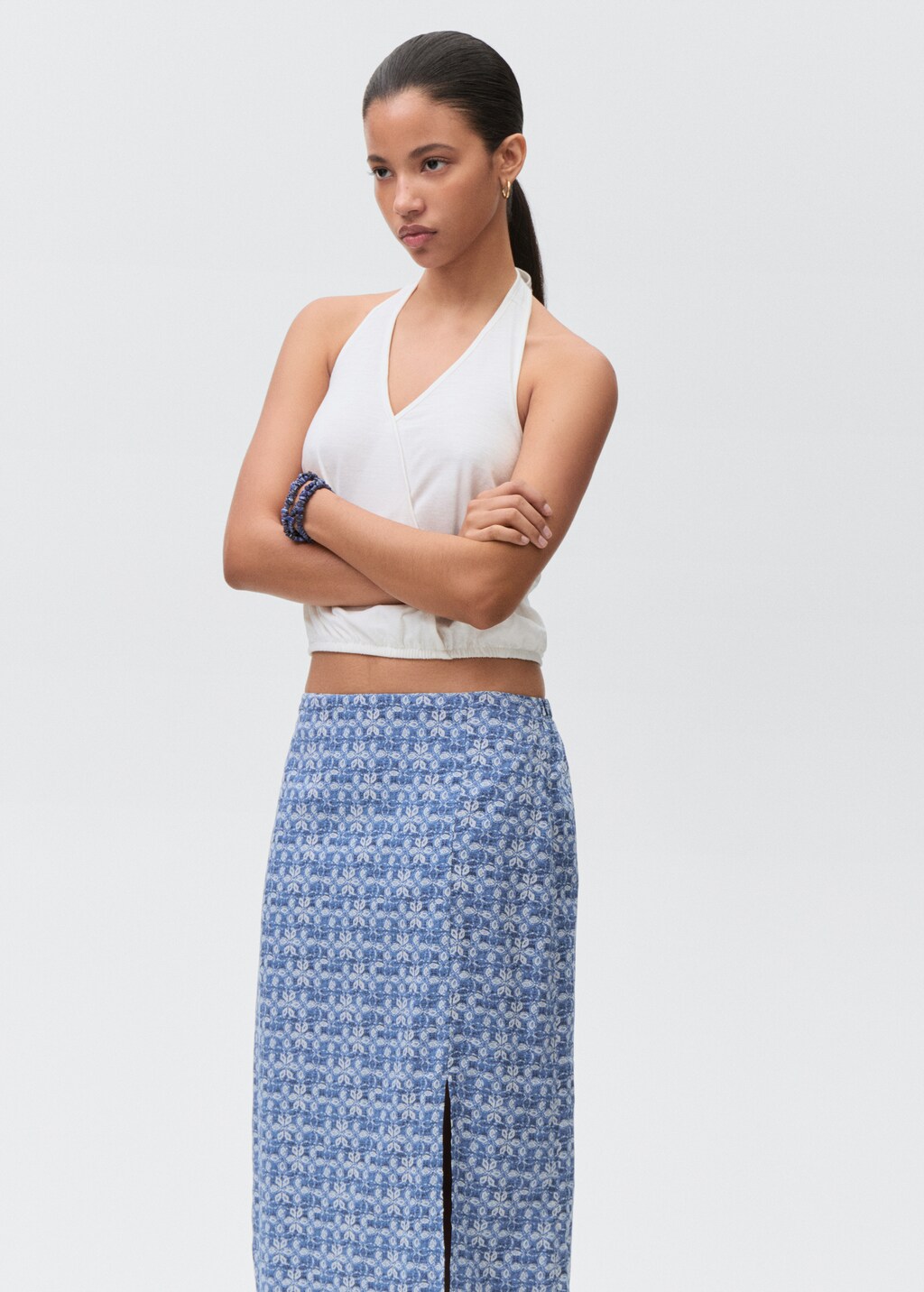 Printed long skirt