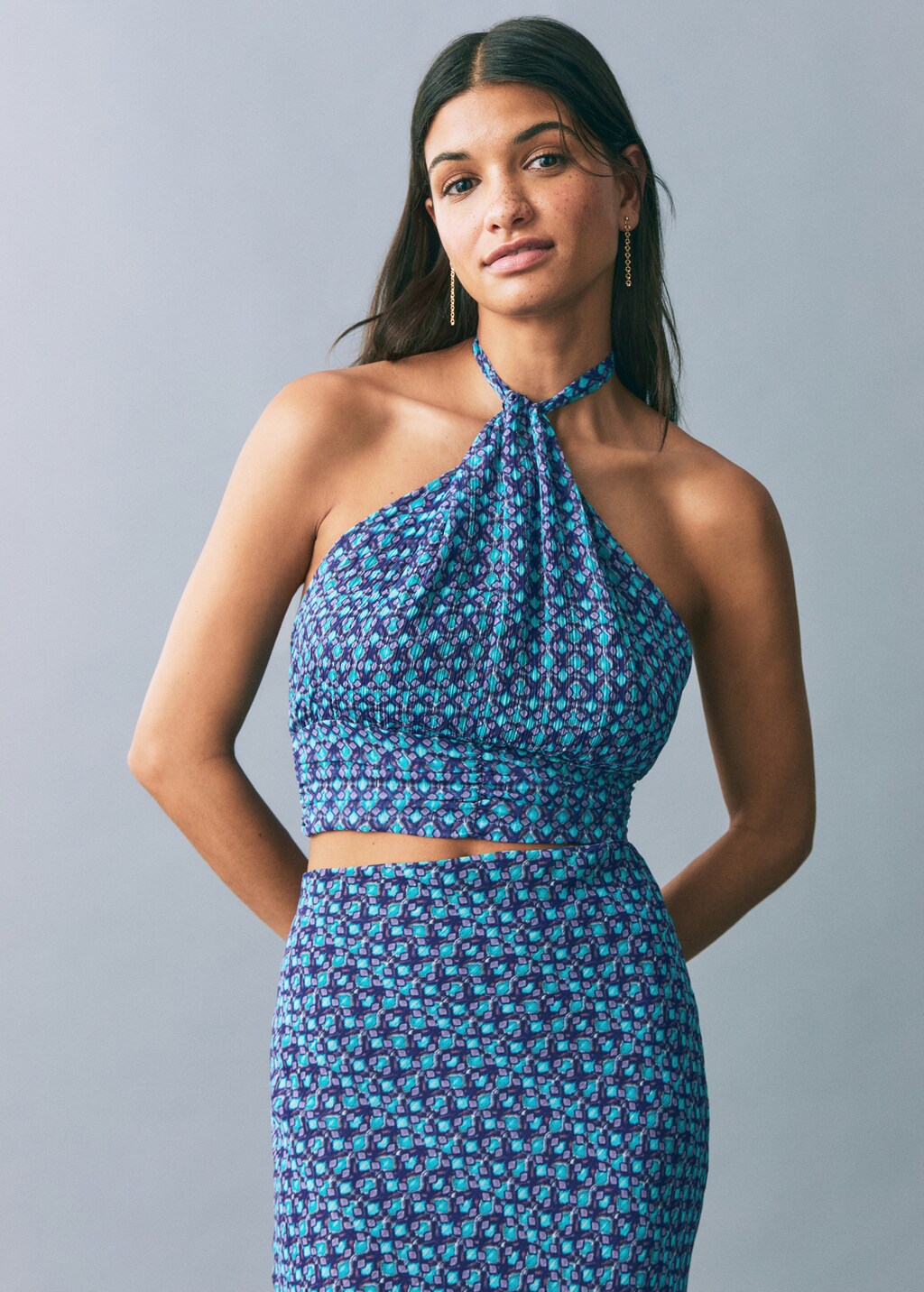 Printed midi skirt