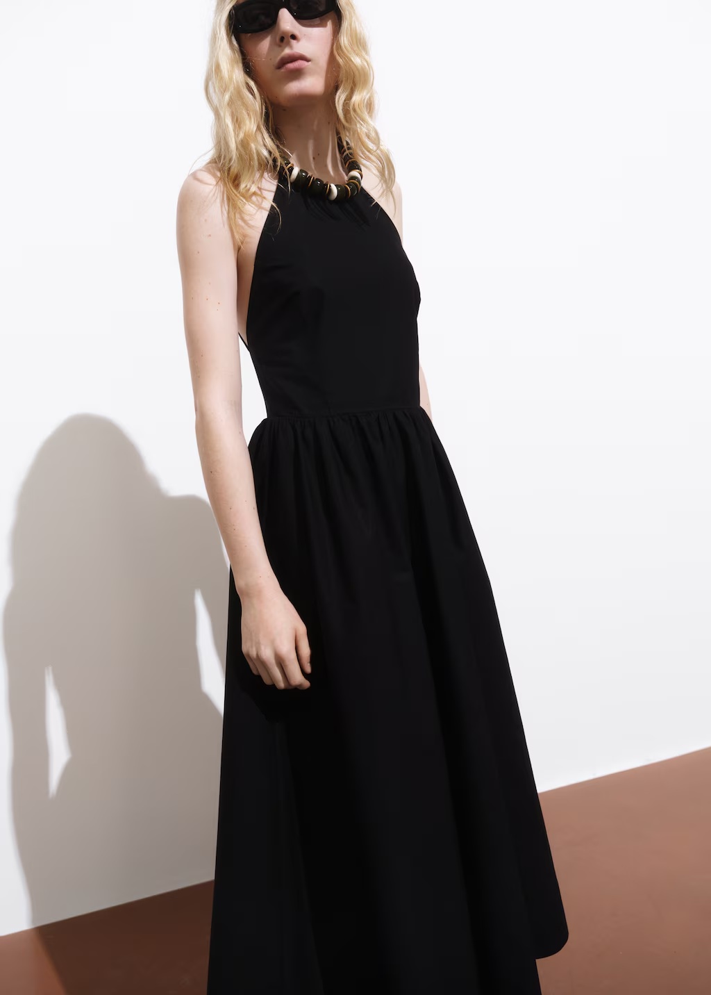 Halter dress with crossed back