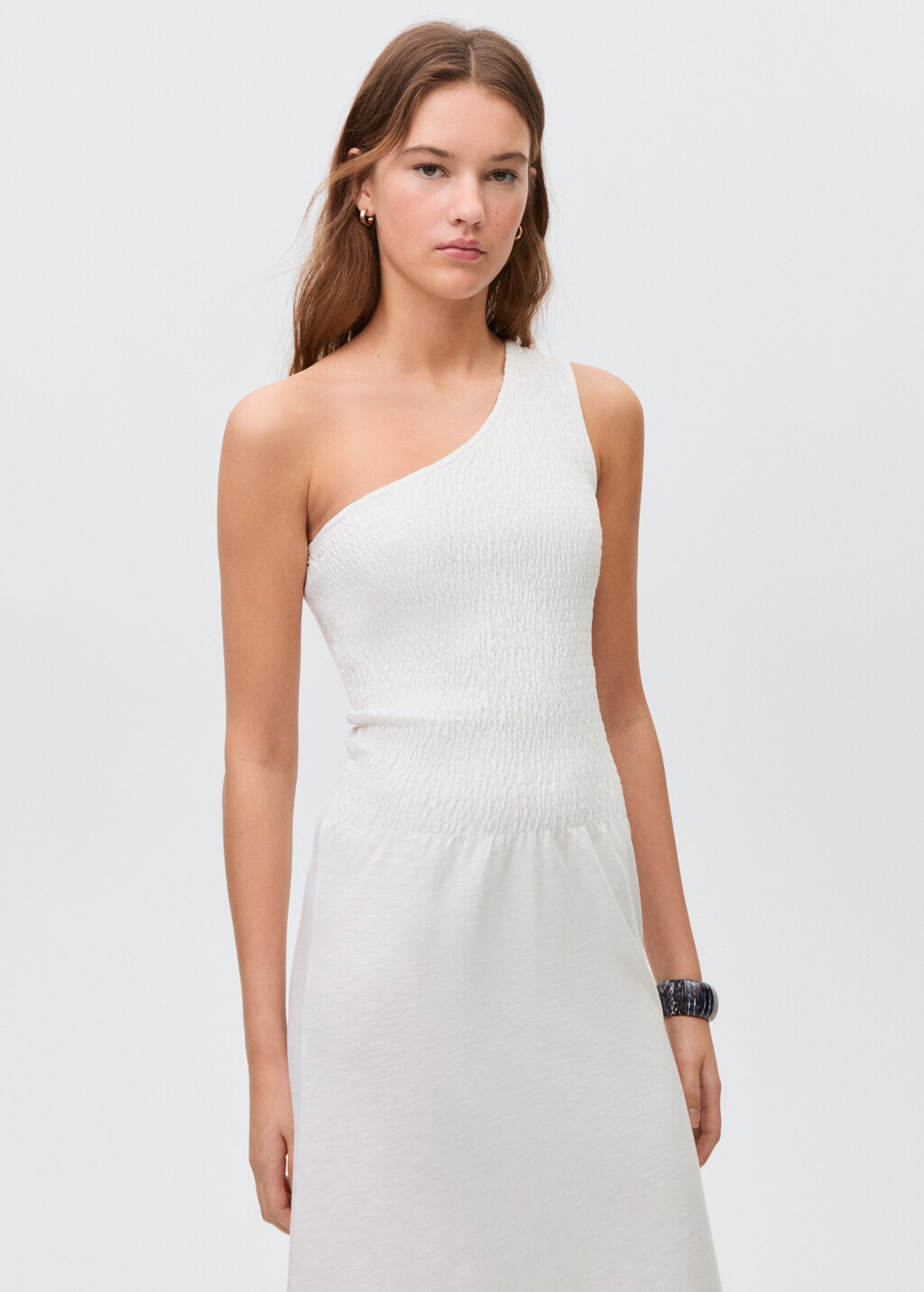 Asymmetrical honeycomb dress