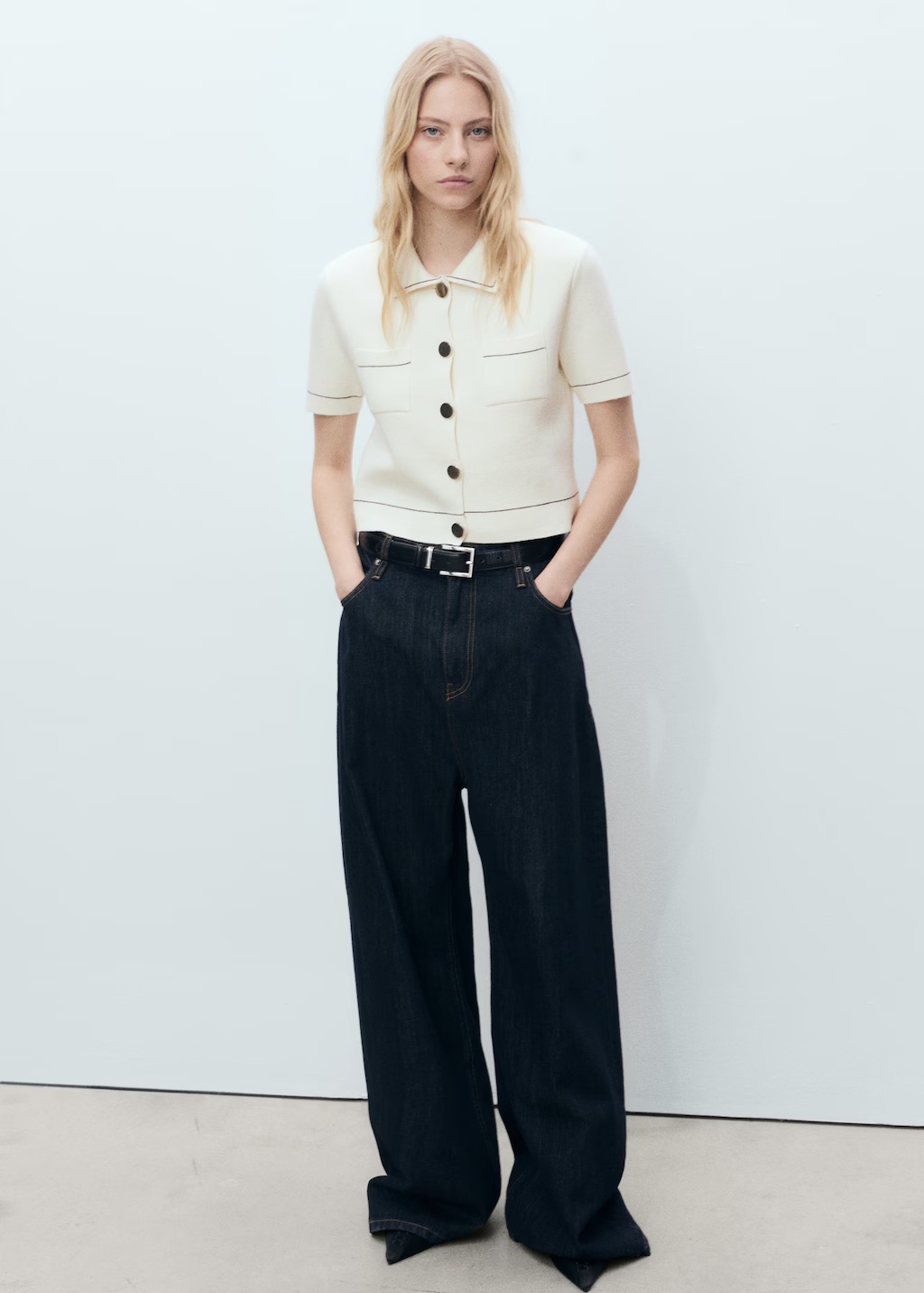 Cropped cardigan with contrasting trim 3 Cropped cardigan with contrasting trim