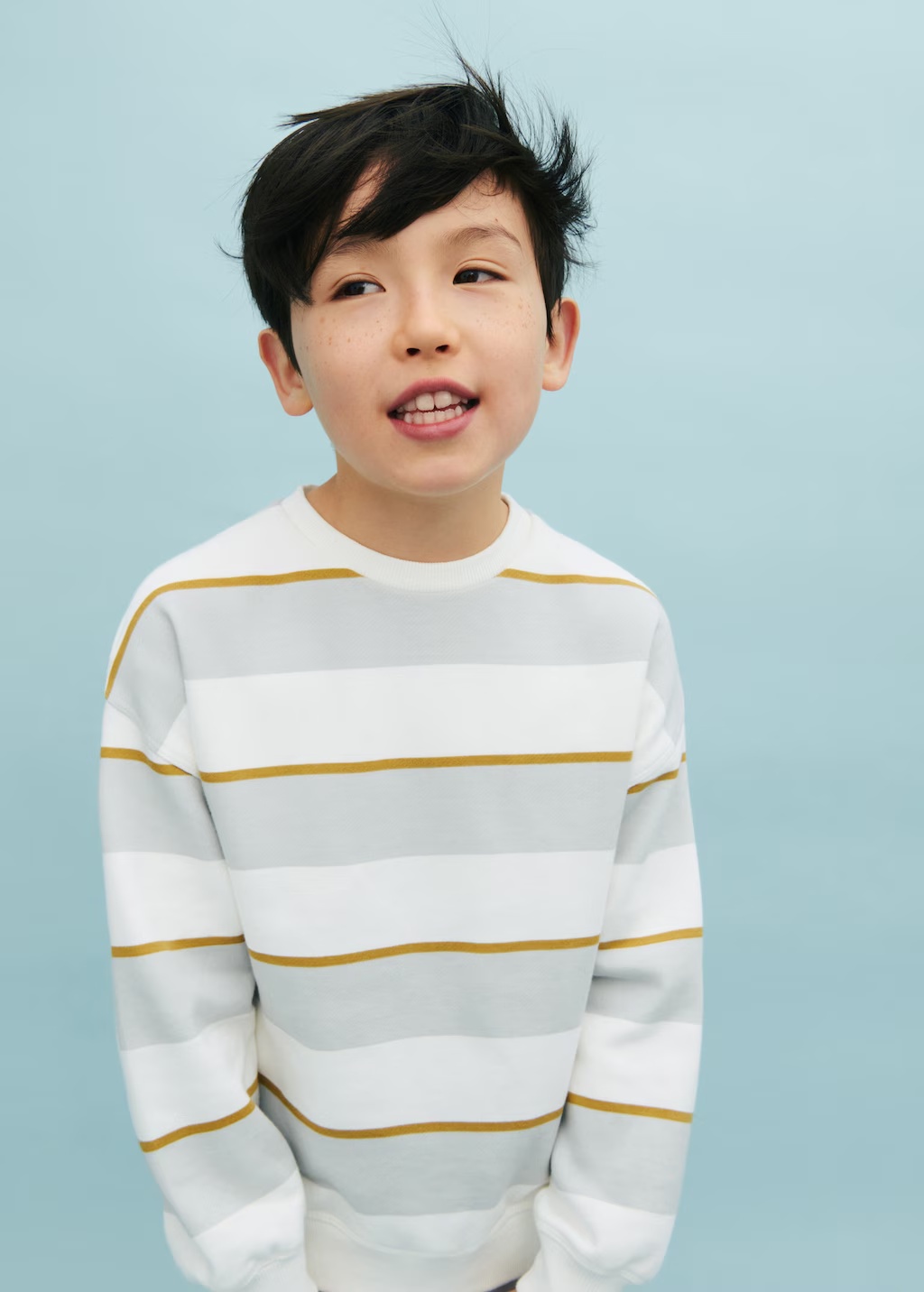Striped cotton-blend sweatshirt