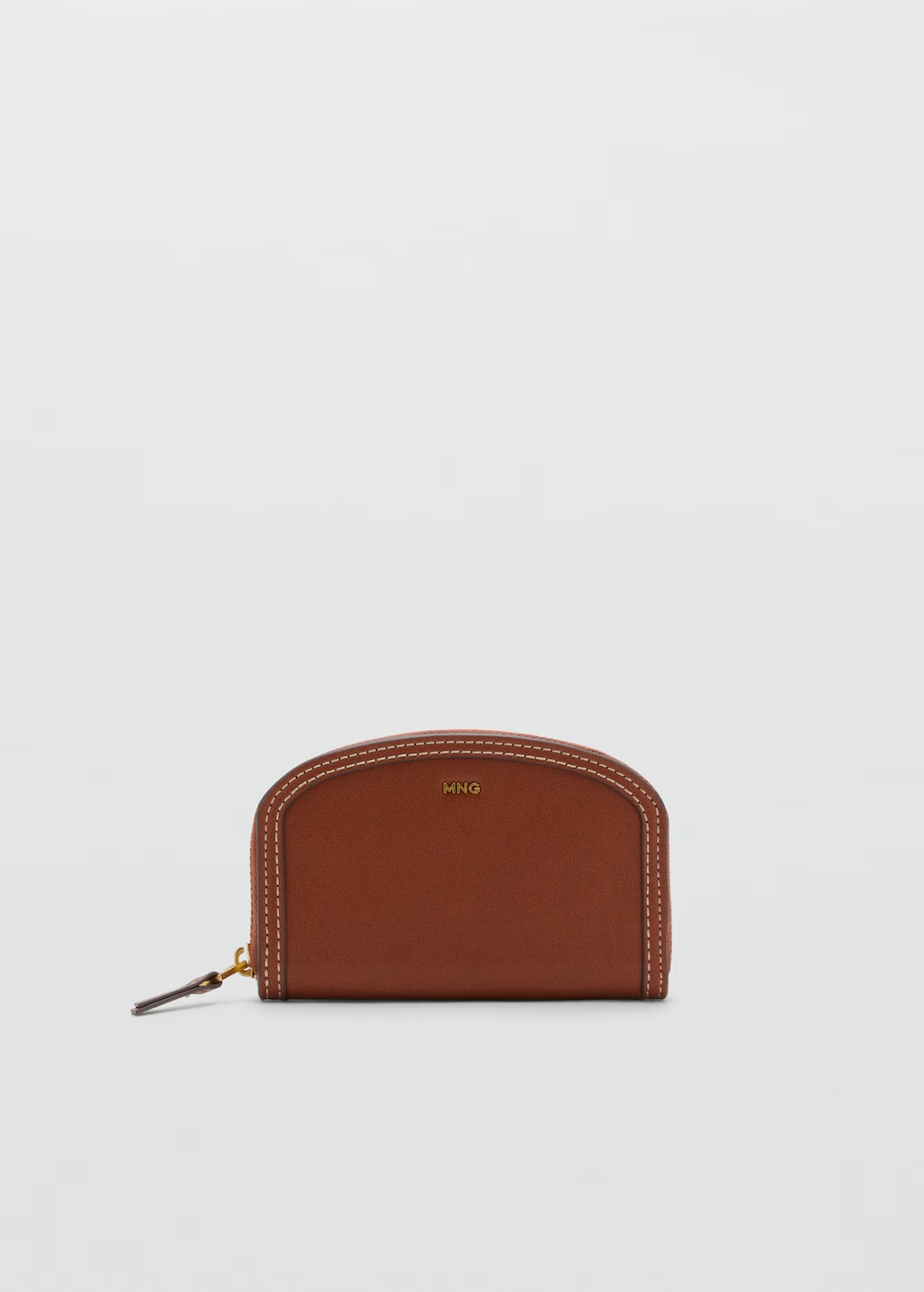 Oval leather-effect wallet