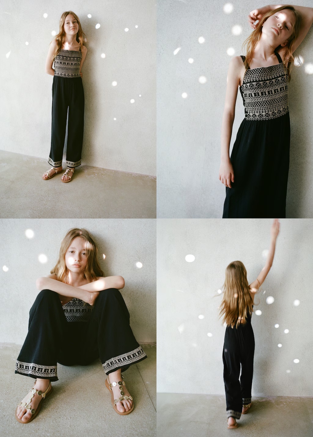 Embroidered panel jumpsuit