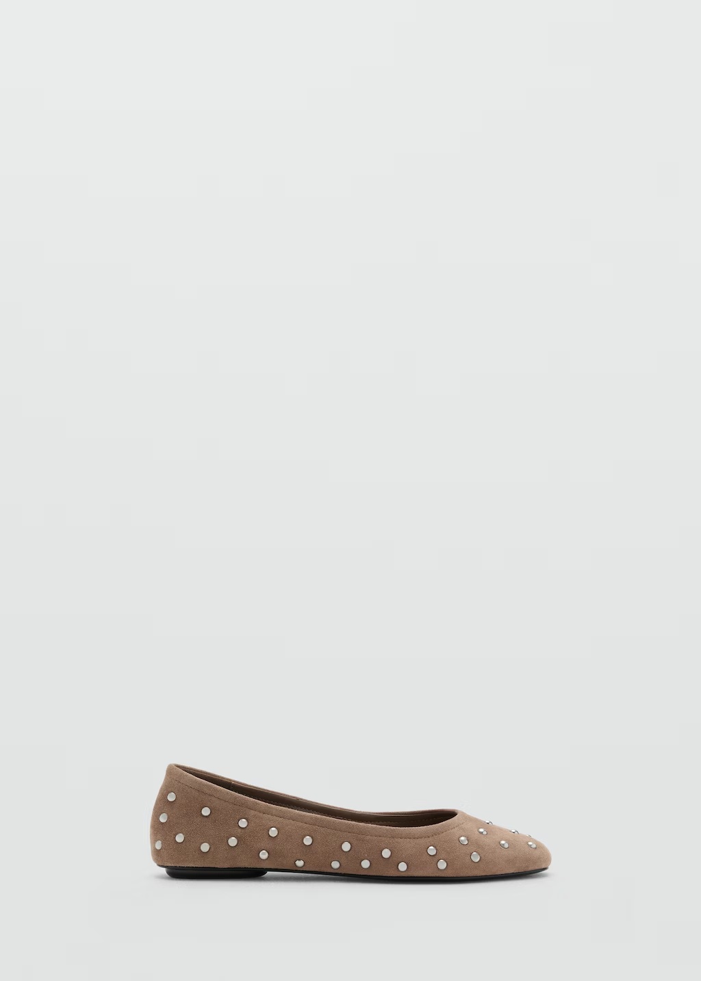 Studded leather ballet flats