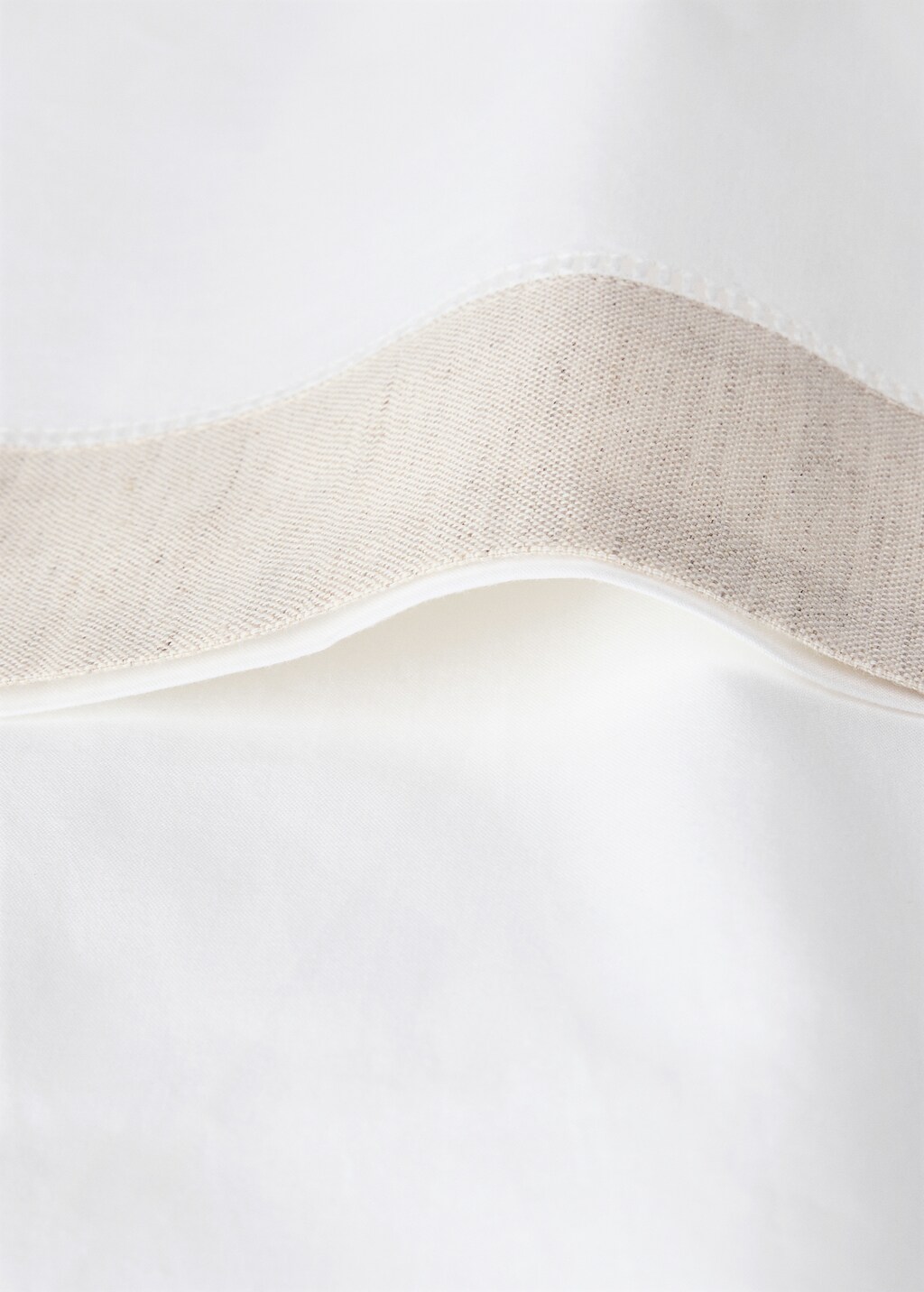 Cotton percale duvet cover with linen trim for 90 cm bed 4 Cotton percale duvet cover with linen trim for 90 cm bed