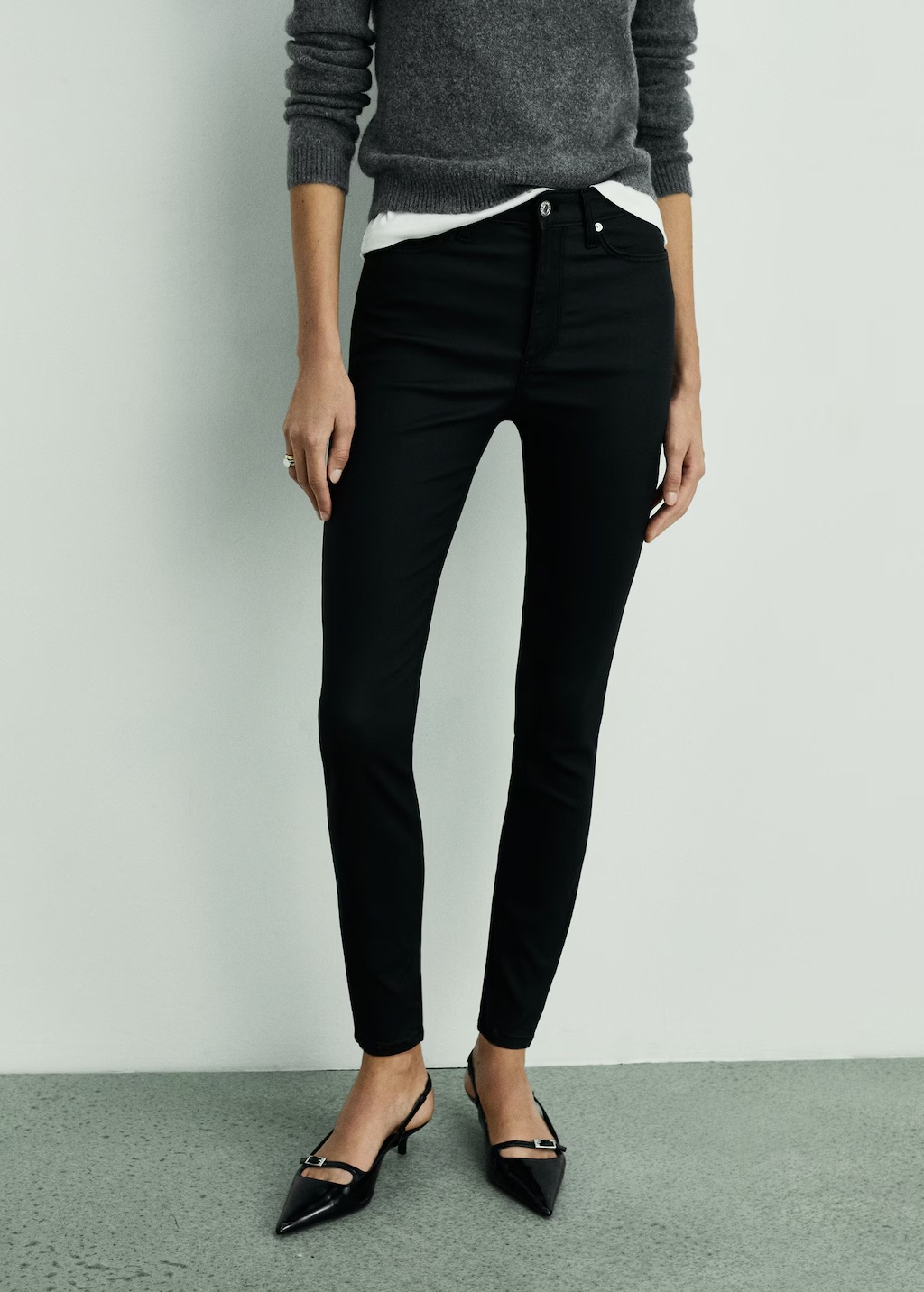 Skinny coated jeans