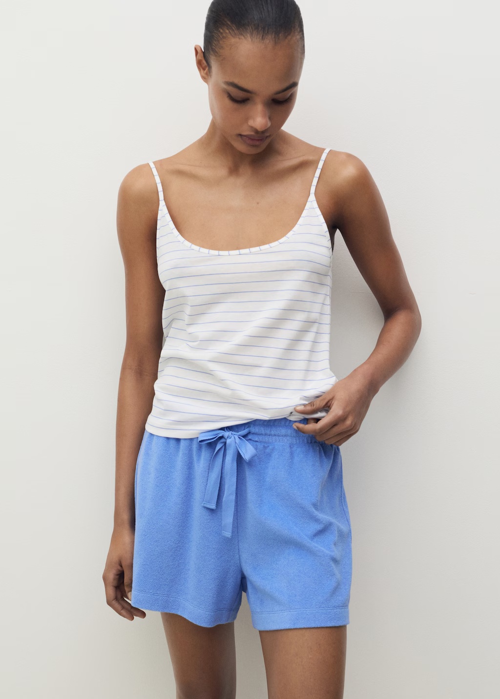 Striped cotton pajama top