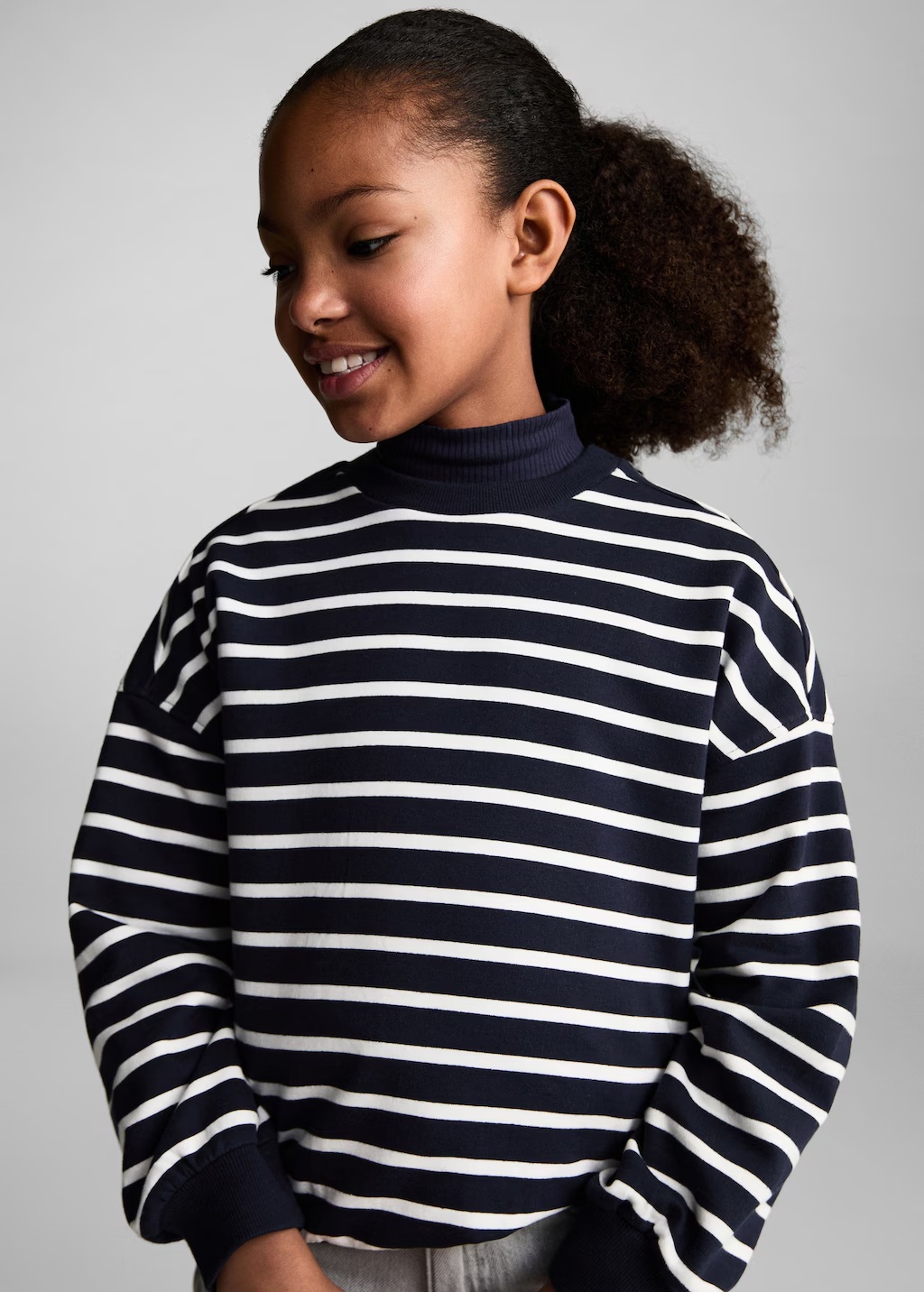 Striped cotton-blend sweatshirt