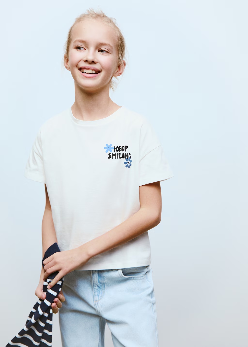 Cotton t-shirt with printed message