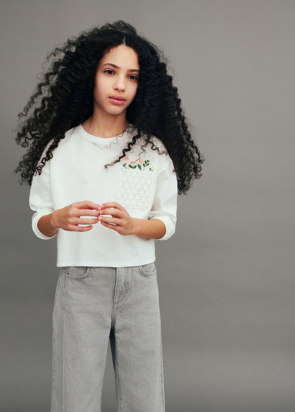 Embroidered detail T-shirt