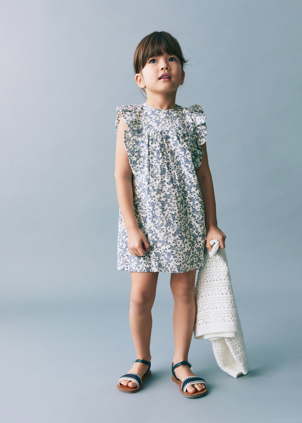 Ruffled printed dress
