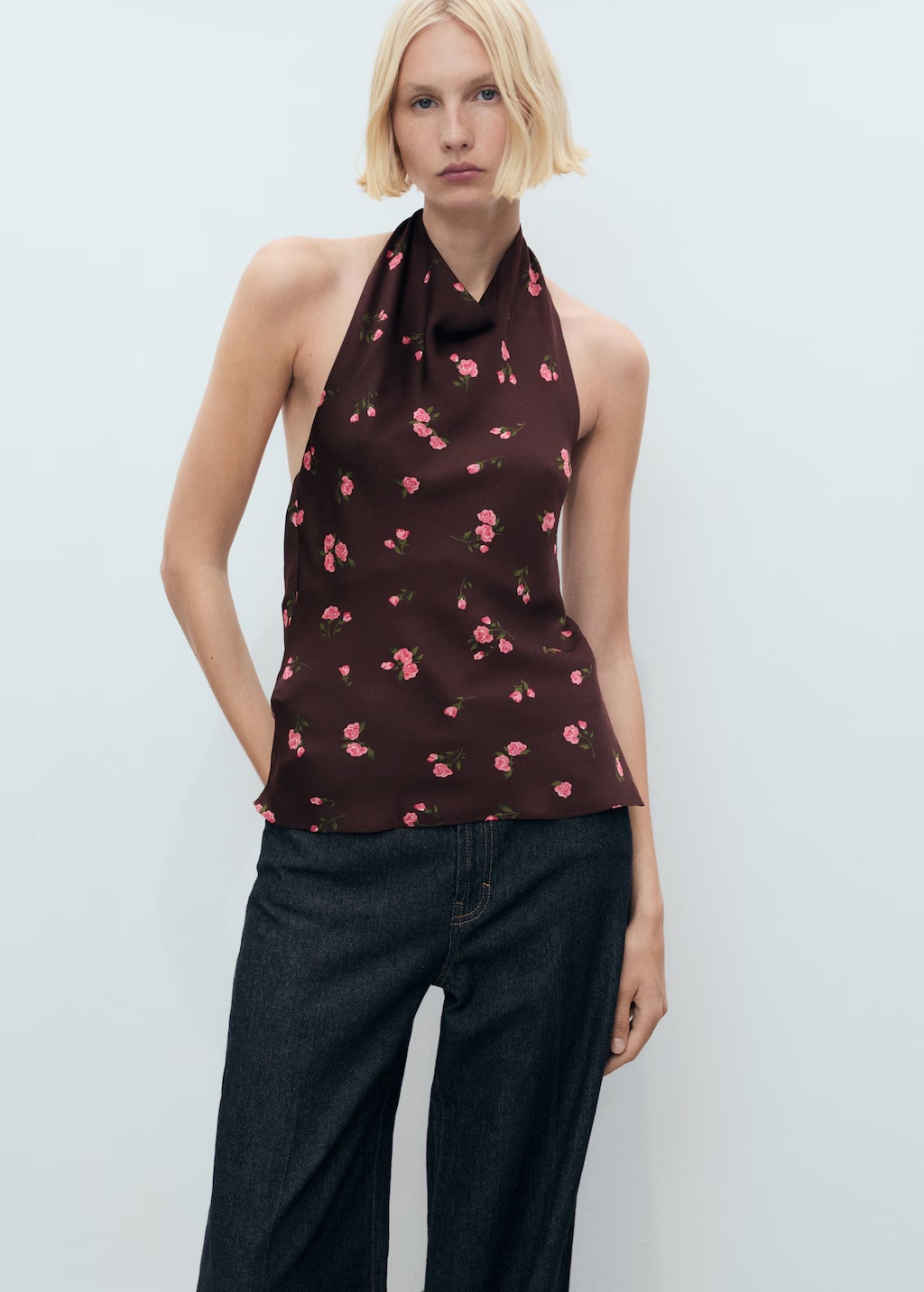 Draped floral top