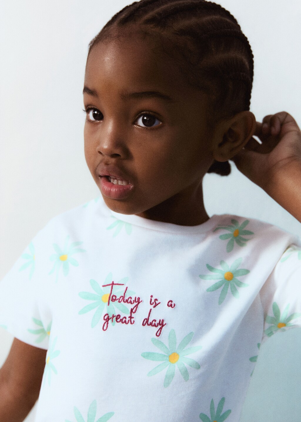 Embroidered printed T-shirt
