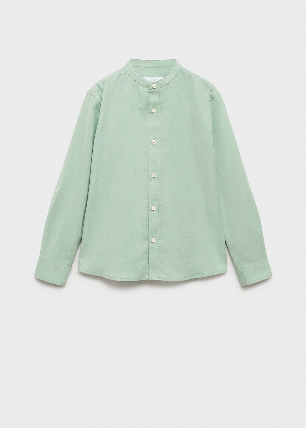 Mao collar cotton shirt