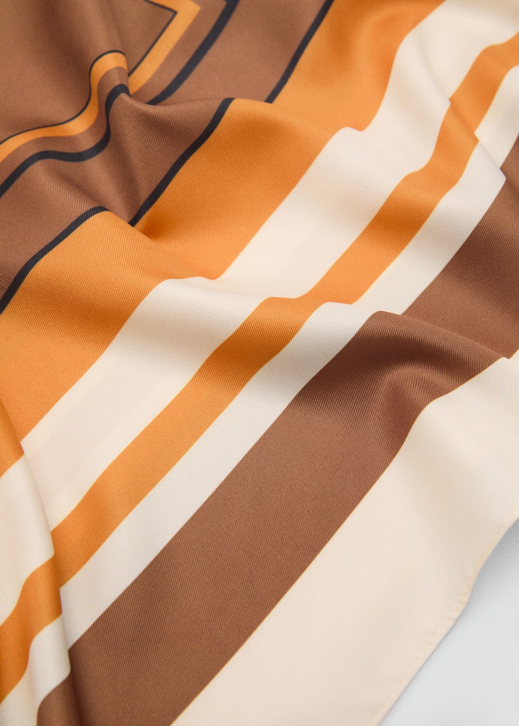 Striped satin scarf