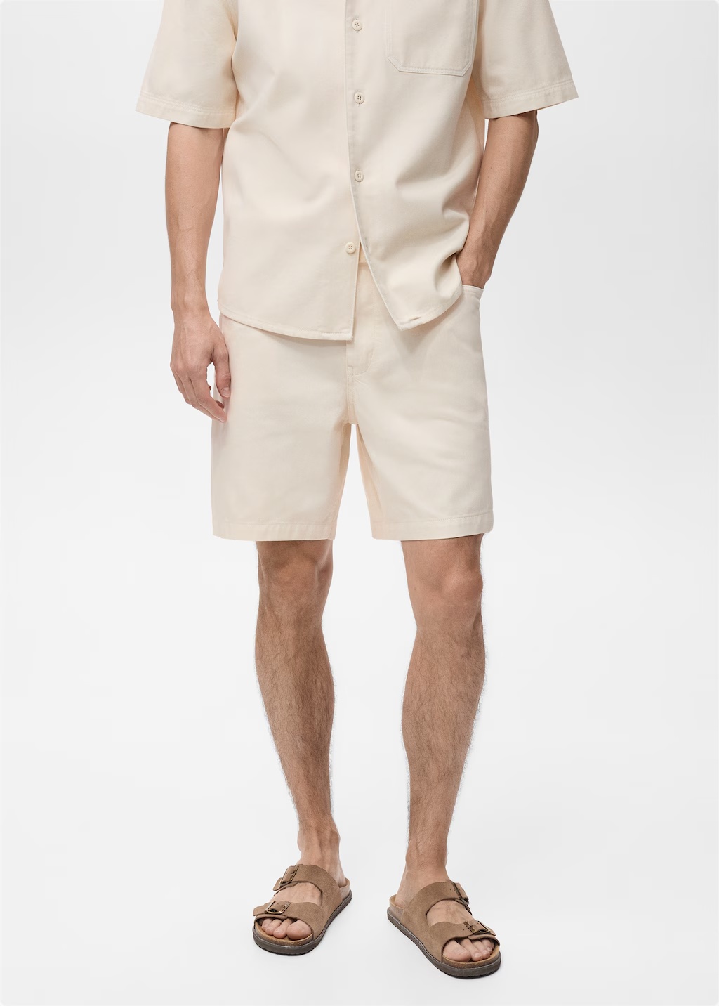 Cotton lyocell bermuda shorts