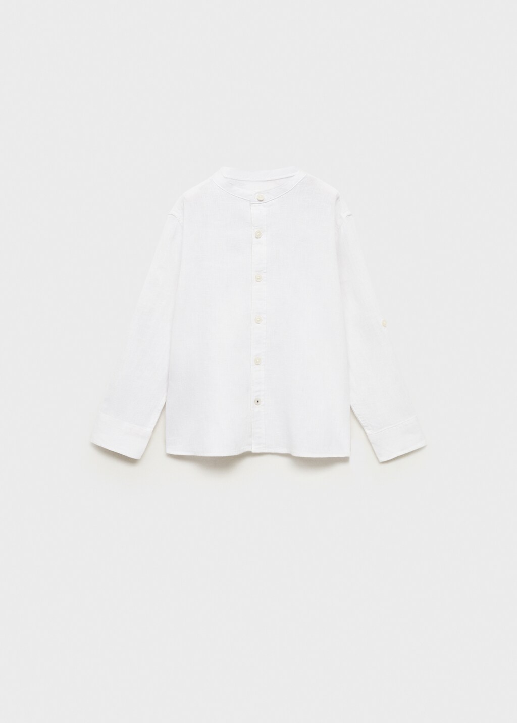 Mao collar linen shirt