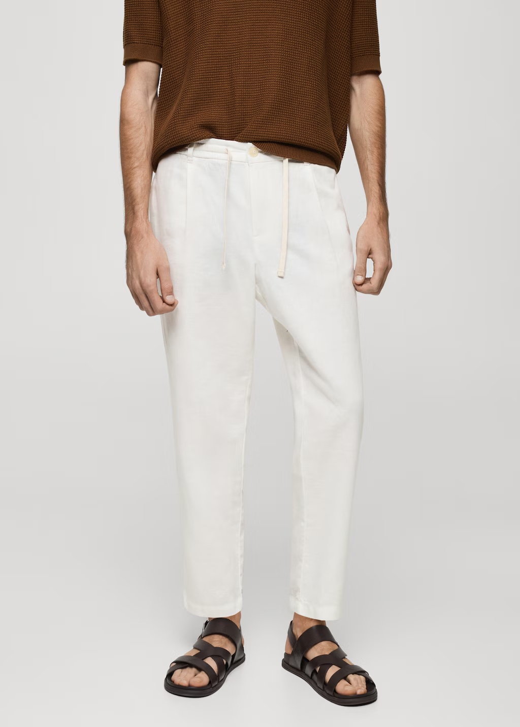 Slim-fit pants with drawstring