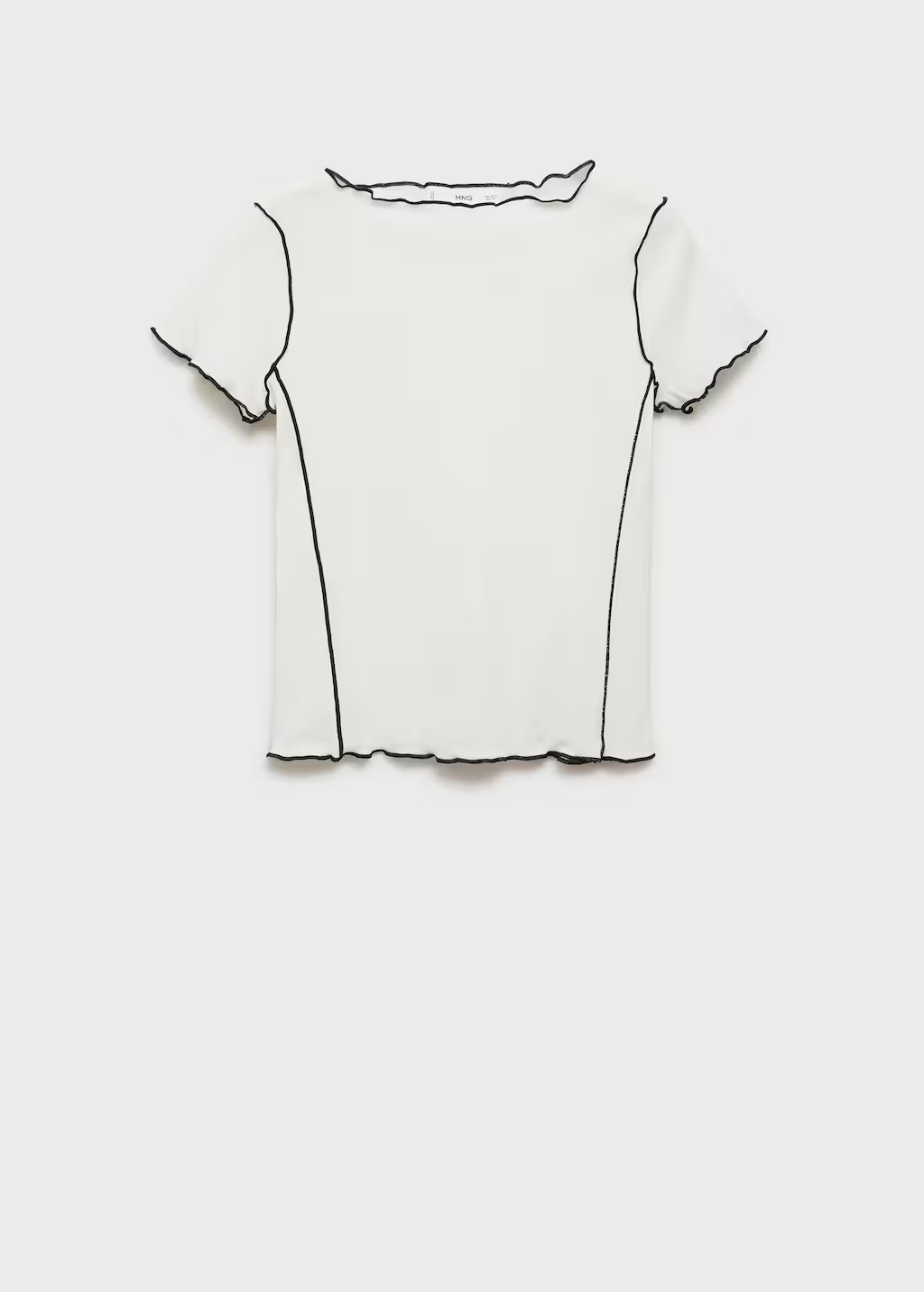 Crop top t-shirt with contrasting trim 7 Crop top t-shirt with contrasting trim