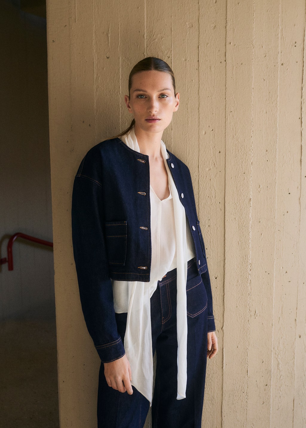 Rinse-wash denim jacket
